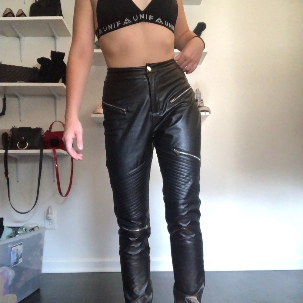 PLT Leather zippier pants